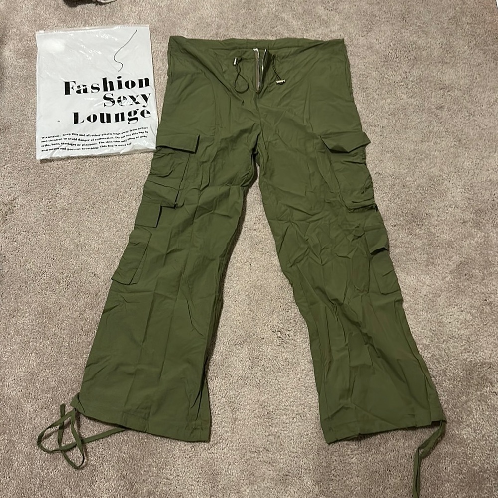Emmiol Olive Green Parachute Pants